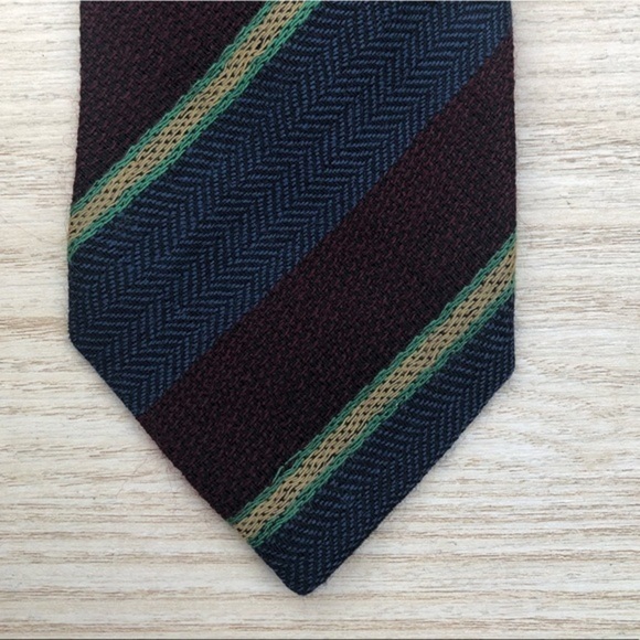 ZEGNA Cotton Tie In Dark Purple/Blue - Picture 6 of 6